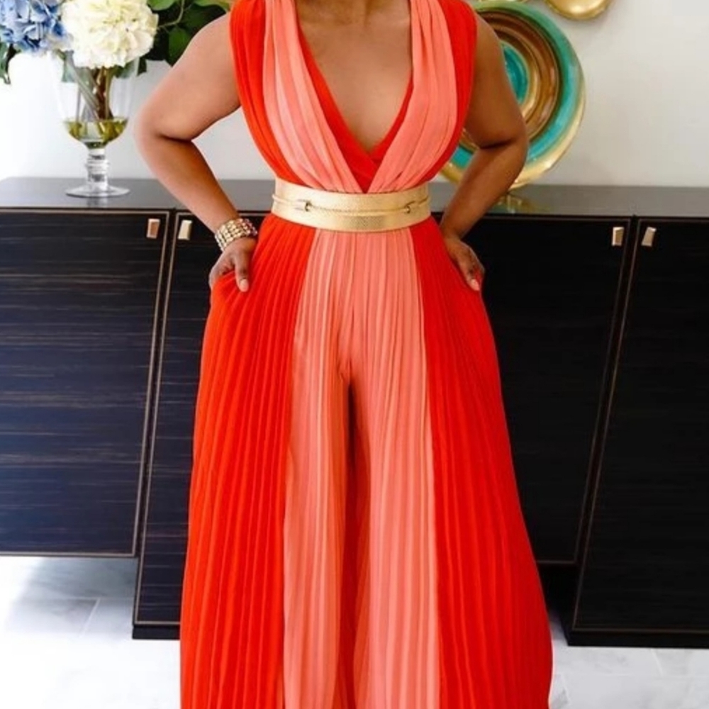 Peaches Night Date Jumpsuit-Red